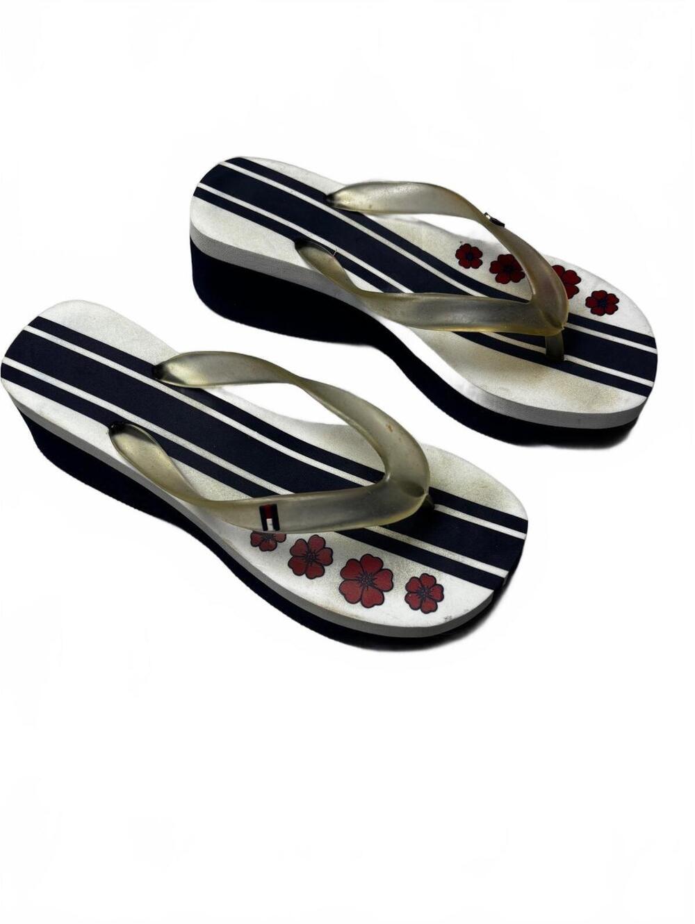 Tommy Hilfiger Women's Platform Flip Flop Sandals with Red-2 - Picture 4 of 8